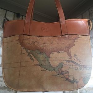 Sold  Alviero Martini Geo World Map - Vtg EUC